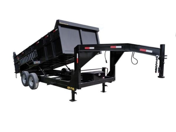 Gooseneck Dump Trailer 7' X 16' Hydraulic 3 ft Sides Mulch