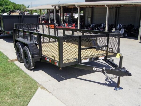 6.4x12 Dovetail Utility Trailer with 2ft Mesh Sides (2) 3,500lb Axles