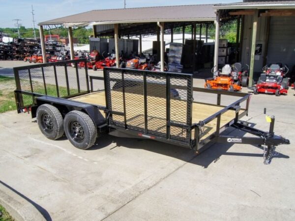 7x14 Utility Trailer with Side Gate and Dbl Brake (2) 3,500lb Axle