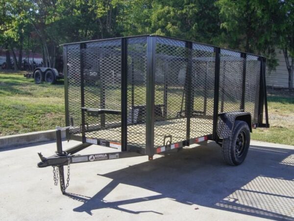 5x10 Straight Deck Utility Trailer 4ft Mesh Sides 3500lb Axle