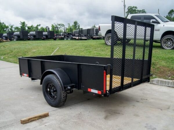 5' X 10' Utility Trailer Straight Deck 18" Sides Tall Gate - Image 4