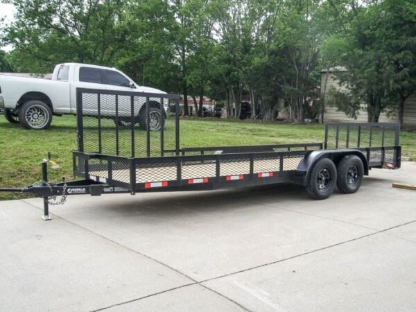 6.4x20 Utility Trailer with Side Gate and 18" Mesh (2) 3,500lb Axles