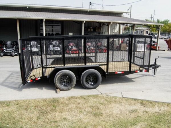 6.4x14 Dovetail Utility Trailer 4ft Mesh (2) 3500lb Axles - Image 3