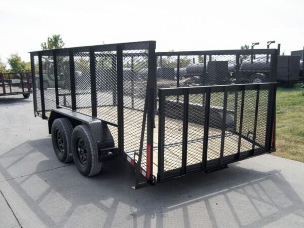 6.4x14 Dovetail Utility Trailer 4ft Mesh (2) 3500lb Axles - Image 5