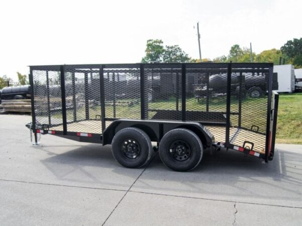 6.4x14 Dovetail Utility Trailer 4ft Mesh (2) 3500lb Axles - Image 6