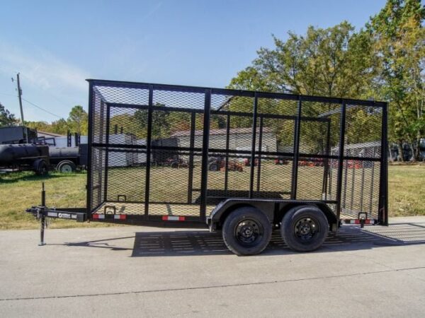 6.4' X 14' Tandem Axle Straight Utility Trailer - Mesh 6' Sides - Image 2