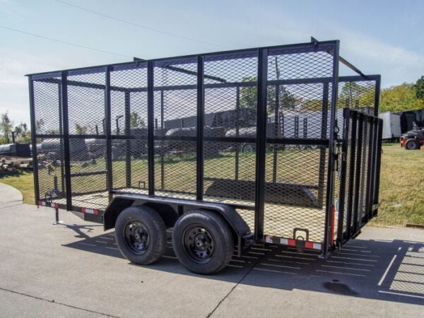 6.4' X 14' Tandem Axle Straight Utility Trailer - Mesh 6' Sides - Image 8