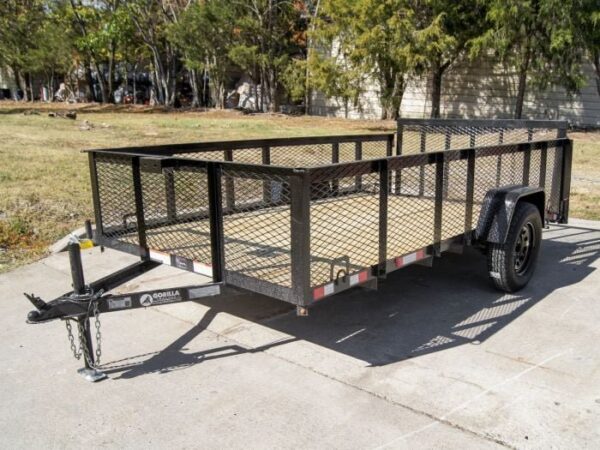 6.4x12 Dovetail Utility Trailer 2ft Mesh Side 3,500lb Axle