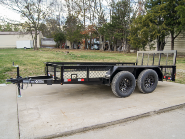 6.4x12 Dovetail Utility Trailer with 1ft Mesh Sides (2) 3,500lb Axles