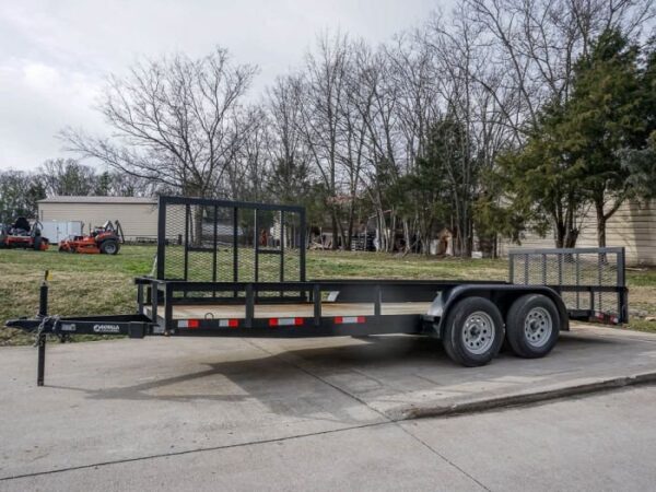 6.4x18 Dovetail Utility Trailer with Side Gate (2) 3,500lb Axle