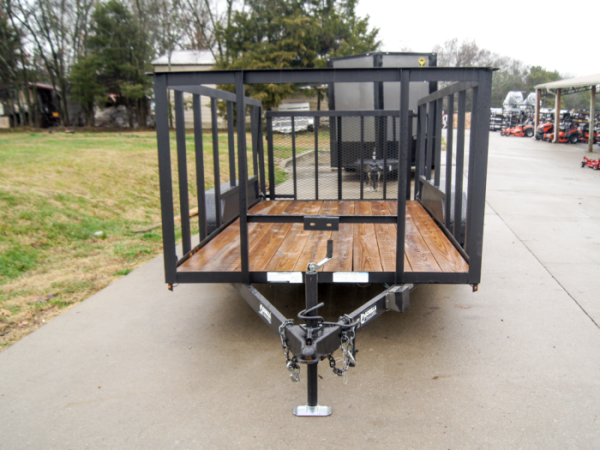 6.4x14 Dovetail Utility Trailer with 4ft Rails (2) 3500lb Axles - Image 2