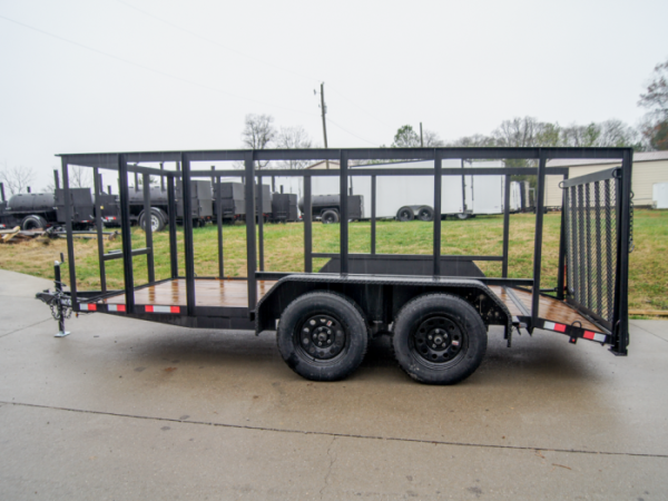 6.4x14 Dovetail Utility Trailer with 4ft Rails (2) 3500lb Axles - Image 3