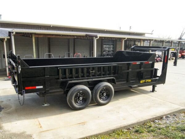 7x16 Gooseneck Telescopic Dump Trailer with 2ft Sides (2) 7K Axles - Image 7