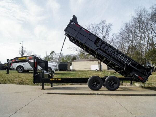 7x16 Gooseneck Telescopic Dump Trailer with 2ft Sides (2) 7K Axles - Image 11