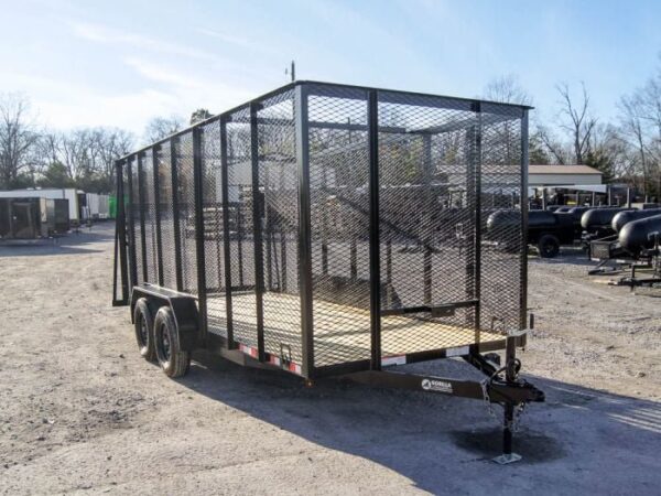 6.4x16 Straight Deck Utility Trailer 6ft Mesh Sides (2) 3,500lb Axles - Image 2