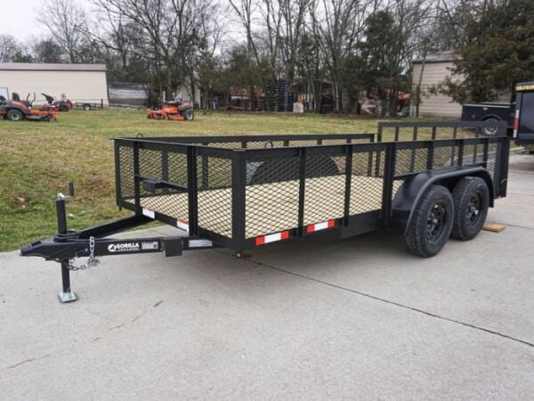 6.4x14 Dovetail Utility Trailer with 2ft Mesh Sides (2) 3500lb Axle - Image 2