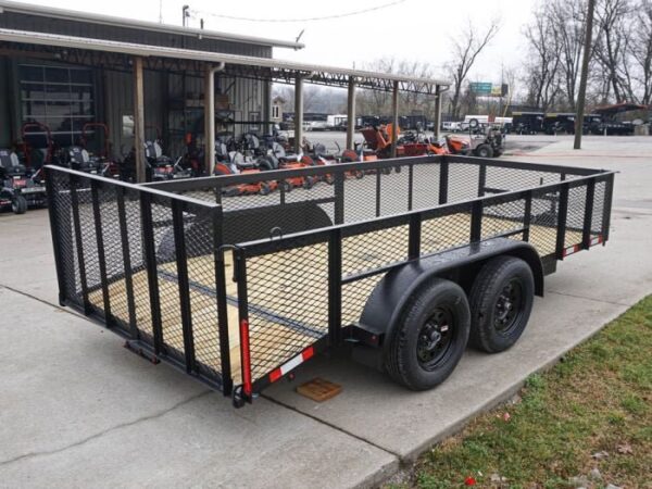 6.4x14 Dovetail Utility Trailer with 2ft Mesh Sides (2) 3500lb Axle - Image 6