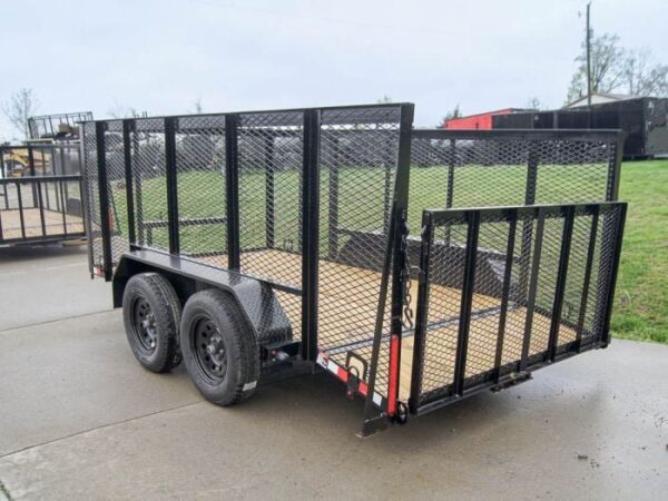 6.4x12 Dovetail Utility Trailer with 4ft Mesh Sides (2) 3,500lb Axles - Image 4