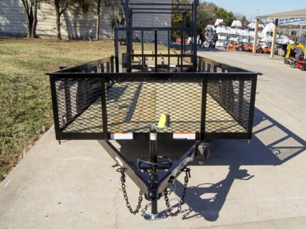 6.4x14 Straight Deck Utility Trailer 2ft Mesh Sides (2) 3500lb Axles - Image 3