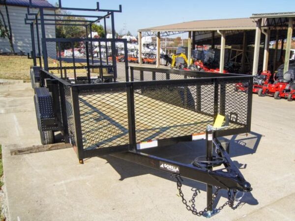 6.4x14 Straight Deck Utility Trailer 2ft Mesh Sides (2) 3500lb Axles - Image 9