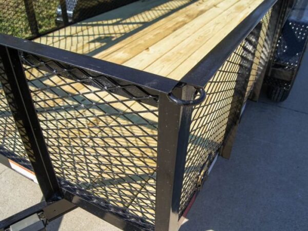 6.4x14 Straight Deck Utility Trailer 2ft Mesh Sides (2) 3500lb Axles - Image 11