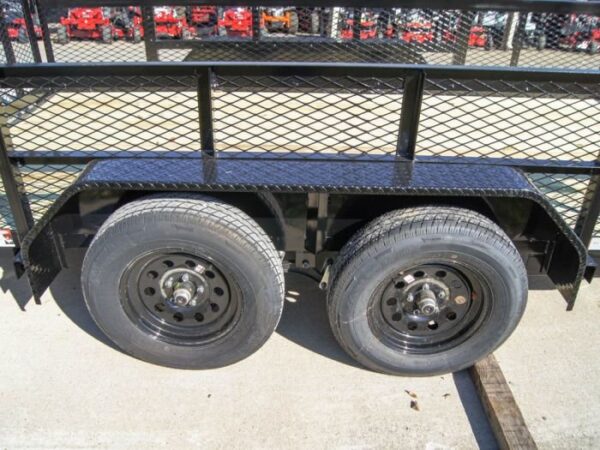 6.4x14 Straight Deck Utility Trailer 2ft Mesh Sides (2) 3500lb Axles - Image 13