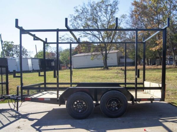 6.4x12 Straight Deck Utility Trailer 6ft Ladder Racks (2) 3500lb Axles - Image 5