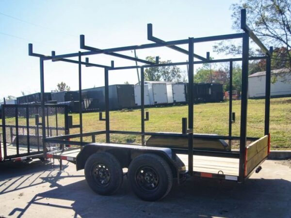 6.4x12 Straight Deck Utility Trailer 6ft Ladder Racks (2) 3500lb Axles - Image 6