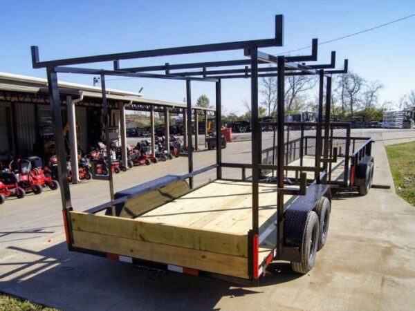 6.4x12 Straight Deck Utility Trailer 6ft Ladder Racks (2) 3500lb Axles - Image 7