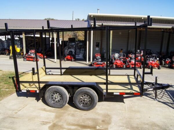 6.4x12 Straight Deck Utility Trailer 6ft Ladder Racks (2) 3500lb Axles - Image 2