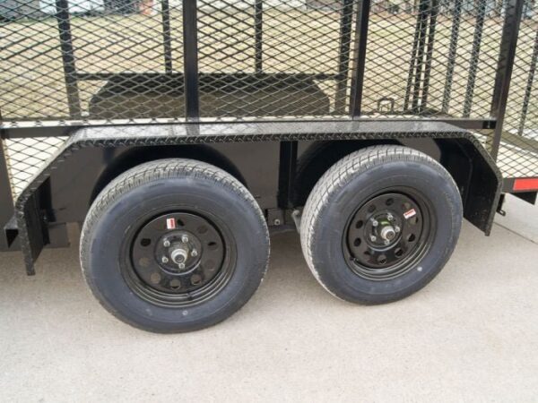 6.4x14 Straight Deck Utility Trailer 6ft Mesh with Side Slide Up Gate - Image 2