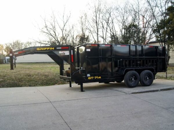 7x14 Gooseneck Hydraulic Dump Trailer with 4ft Side (2) 7K Axles - Image 4