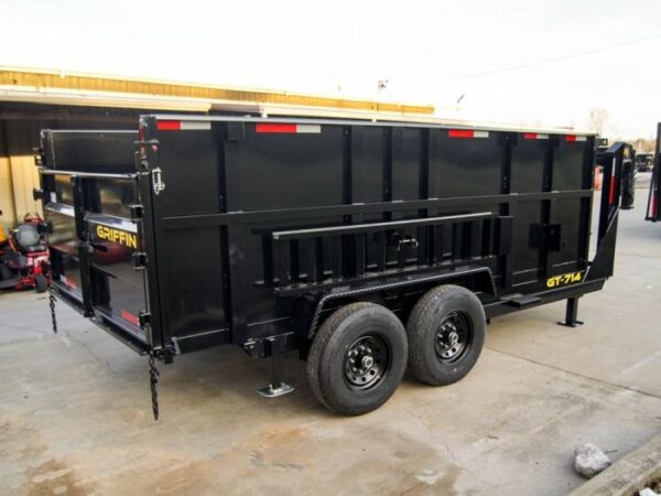 7x14 Gooseneck Hydraulic Dump Trailer with 4ft Side (2) 7K Axles - Image 7