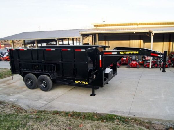 7x14 Gooseneck Hydraulic Dump Trailer with 4ft Side (2) 7K Axles - Image 8