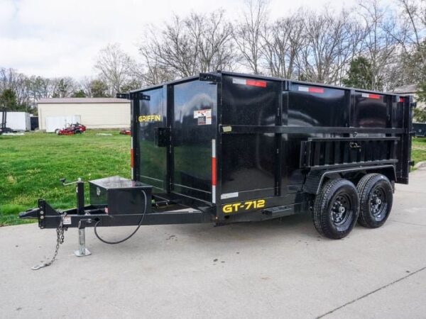 7x12 Hydraulic Dump Trailer with 4ft Sides (2) 7K Axles - Image 3