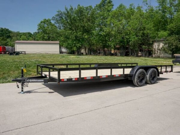 7x20 Straight Deck Utility Trailer with No Gate (2) 3,500 Axles