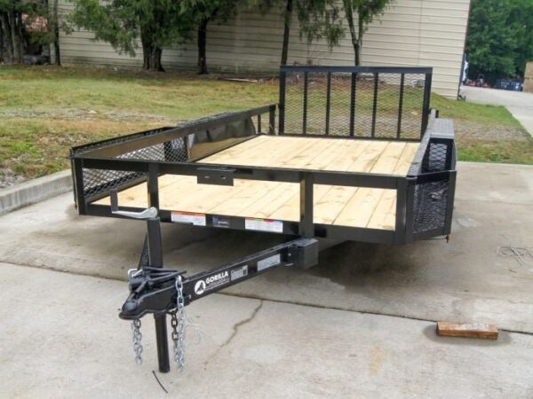 6.4x14 Dovetail Utility Trailer with Side Baskets (2) 3500lb Axles - Image 2