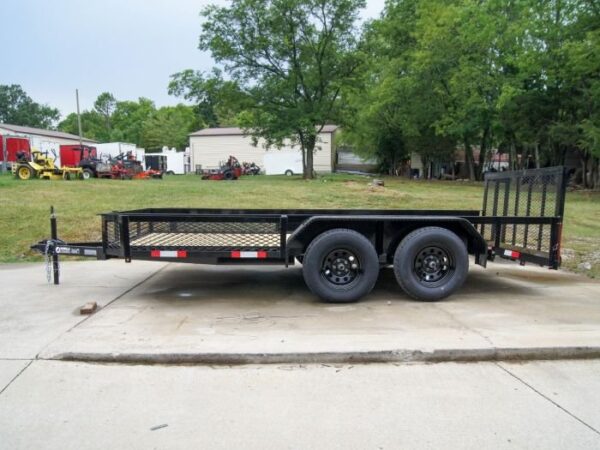 6.4x14 Dovetail Utility Trailer with Side Baskets (2) 3500lb Axles - Image 3