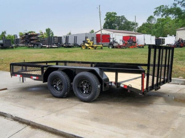 6.4x14 Dovetail Utility Trailer with Side Baskets (2) 3500lb Axles - Image 4