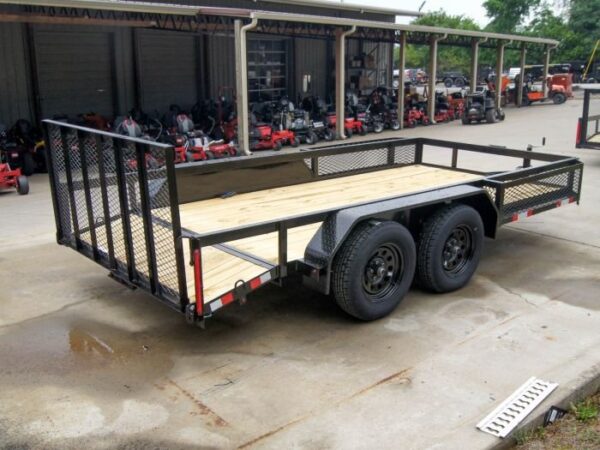 6.4x14 Dovetail Utility Trailer with Side Baskets (2) 3500lb Axles - Image 6