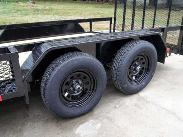 6.4x14 Dovetail Utility Trailer with Side Baskets (2) 3500lb Axles - Image 7