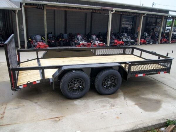 6.4x14 Dovetail Utility Trailer with Side Baskets (2) 3500lb Axles - Image 8