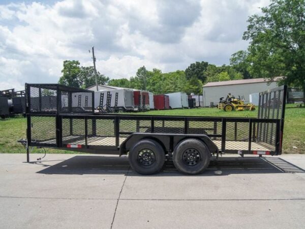 7x16 Straight Deck Utility Trailer with Stacked Baskets (2) 3500lb Axle - Image 3