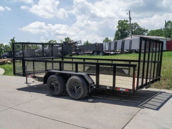 7x16 Straight Deck Utility Trailer with Stacked Baskets (2) 3500lb Axle - Image 4