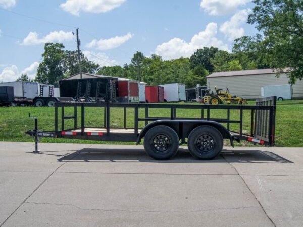 6.4x14 Utility Trailer with 2ft Side Railing (2) 3500lb Axles - Image 3