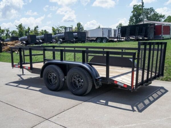 6.4x14 Utility Trailer with 2ft Side Railing (2) 3500lb Axles - Image 4