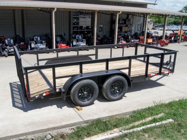 6.4x14 Utility Trailer with 2ft Side Railing (2) 3500lb Axles - Image 6