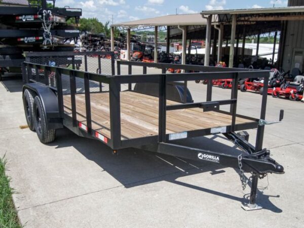 6.4x14 Utility Trailer with 2ft Side Railing (2) 3500lb Axles - Image 8