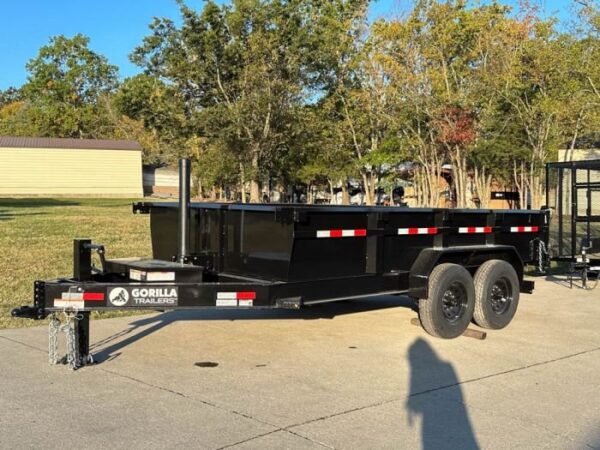 7x14 Gorilla Telescopic IBeam Dump Trailer with 2ft Sides (2) 7K Axles - Image 2