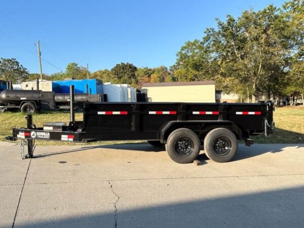 7x14 Gorilla Telescopic IBeam Dump Trailer with 2ft Sides (2) 7K Axles - Image 3